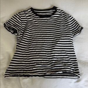 Everlane Black and White Striped T-Shirt